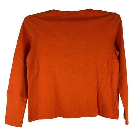 Classic Elements Womens Autumn Leaf Embroidered Top Size M Orange - Picture 3 of 6